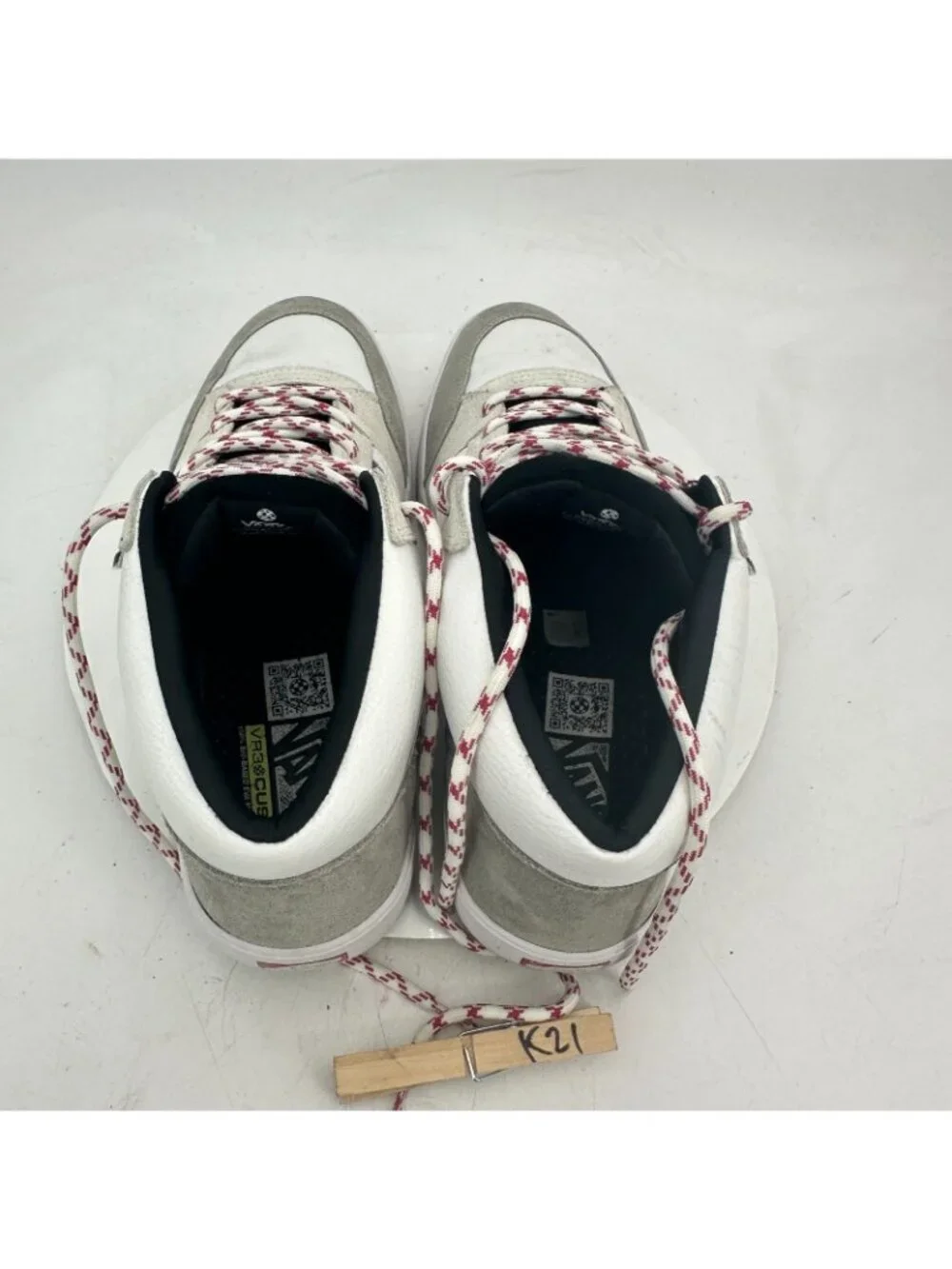 Vans Zahba Mid Men Size 13 721356 Gray White Lace Up Skateboarding Shoes